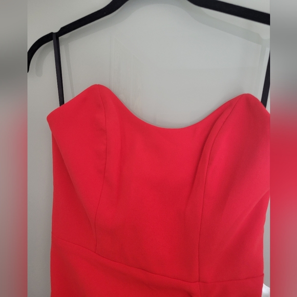 Revolve NBD Cherry Red Strapless Bone Structured Mini Dress Size XS - Picture 2 of 7